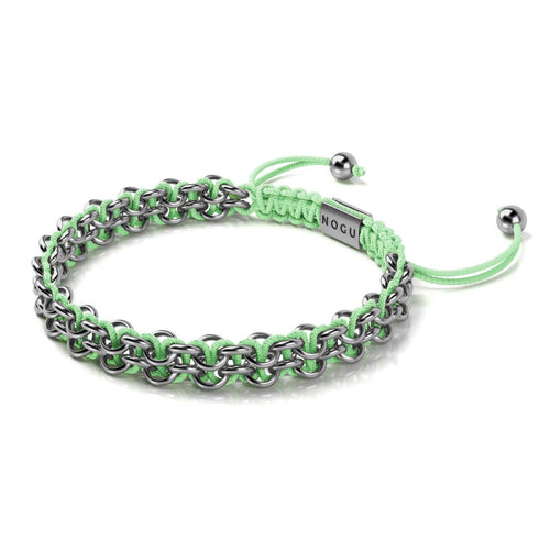 Liens Crocodile | Bracelet Mini Kismet | Vert menthe x argent